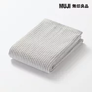 【MUJI 無印良品】棉圈絨雙線織直紋小浴巾 /灰直紋