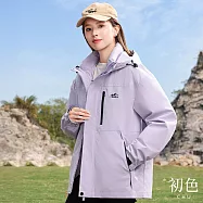 【初色】初色生活 簡約內膽純色長袖連帽領保暖防風禦寒鴨絨羽絨外套女外套-共3色-17087(M-3XL可選) 2XL 紫色