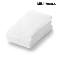 【MUJI 無印良品】棉圈絨雙線織面用巾/可吊掛 /柔白成品尺寸:W34&times;L85 cm