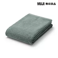 【MUJI 無印良品】棉圈絨雙線織浴巾/可吊掛 /綠色成品尺寸:W70&times;L140 cm