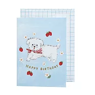 【日本Green Flash】利光春華插畫系列 生日卡片 ‧ 草莓小狗