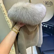 【初色】韓系純色長袖毛領連帽拉鍊寬鬆針織毛衣上衣外套女外套-共3色-17249(F可選) F 卡其色