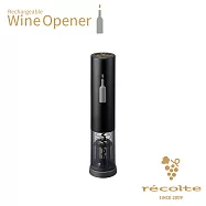 recolte日本麗克特 Wine Opener 充電式電動紅酒開瓶器 RWO-1 自然黑