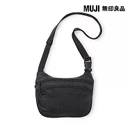 【MUJI 無印良品】撥水加工抗撕裂迷你肩背包 黑色