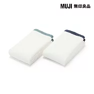 【MUJI 無印良品】色邊迷你面用巾2入組 /藍色*深藍成品尺寸:W25&times;L70 cm