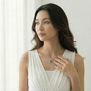 【HandStyle】項鍊 月光石幻彩天使之翼古典鎖骨短項鍊(04025) 銀色