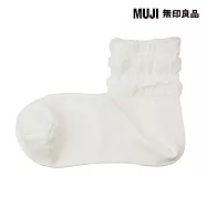 【MUJI 無印良品】女足口柔軟莫代爾混輕薄直角短襪23-25cm 柔白