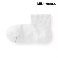 【MUJI 無印良品】女清爽舒適棉質直角短襪23-25cm 白色