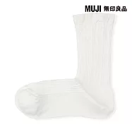 【MUJI 無印良品】女足口柔軟莫代爾混輕薄鏤空編織直角襪23-25cm 柔白