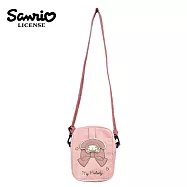 【日本正版授權】三麗鷗 燈芯絨 隨身側背包 - 美樂蒂