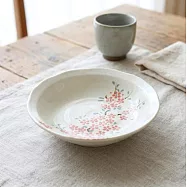 【日本野田】美濃燒|檸小花 陶瓷深盤16.9cm ‧ 粉