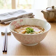 【日本野田】美濃燒|檸小花 陶瓷拉麵丼飯碗19.5cm ‧ 粉