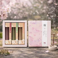 【日本悠悠庵】寧靜香|線香禮盒20支*3款(附香座) ‧ 櫻三重奏 (吉野櫻/葉櫻/八重櫻)