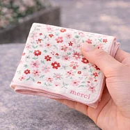 【日本現代百貨】merci 浪漫花系 純棉手帕 ‧ 玫瑰粉