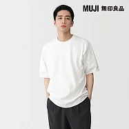 【MUJI 無印良品】男速乾圓領針織短袖T恤 S 白色