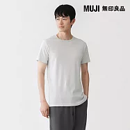 【MUJI 無印良品】男清爽舒適棉質圓領短袖T恤 M 淺灰
