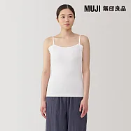 【MUJI 無印良品】女清爽舒適棉質附吸汗墊片細肩帶 S 白色