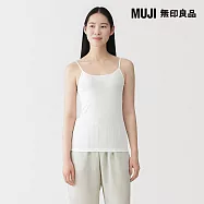 【MUJI 無印良品】女清爽舒適棉質輕薄細肩帶 S 白色