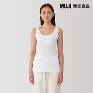 【MUJI 無印良品】女清爽舒適棉質附吸汗墊片坦克背心 S 白色