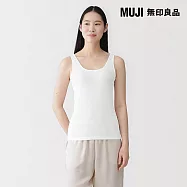 【MUJI 無印良品】女清爽舒適棉質輕薄坦克背心 S 白色