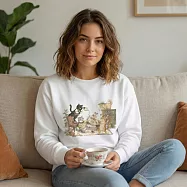 【MsMore】 森林系貓咪的下午茶派對長袖T恤# 127112 S 白色