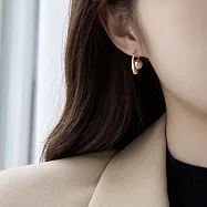 【HandStyle】耳環 韓系唯美極簡珍珠金色弧形耳針耳環(09015) _銀色