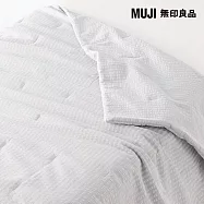 【MUJI 無印良品】凹凸織薄被 /S/灰色成品尺寸:W140&times;L190 cm 壓紋縫製加工