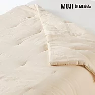 【MUJI 無印良品】吉貝木棉混二重紗薄被 /S/原色成品尺寸:W150&times;L210 cm 壓紋縫製加工