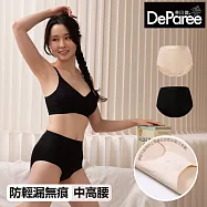 蒂巴蕾 中高腰無痕抗菌防輕漏內褲 (褲底片防輕漏/褲頭增強包覆/20D冰肌) M 黑色