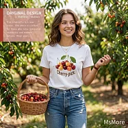 【MsMore】 《自訂款》夏日微醺櫻桃圓領T恤# 127152 S 白色