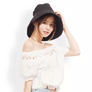 JAB 純色優雅寬大帽檐防曬漁夫帽 黑色