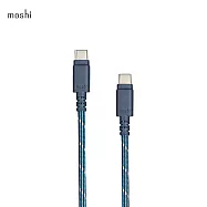 Moshi Integra 強韌系列 USB-C to USB-C (240W/480Mbps) 充電/傳輸編織線-薄型插頭 (1.2M) 午夜藍