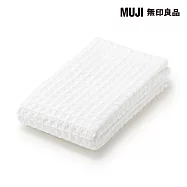 【MUJI 無印良品】鬆餅紋小浴巾/柔白成品尺寸:W60&times;L120 cm