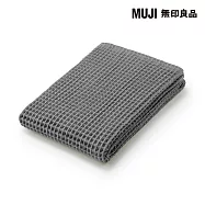 【MUJI 無印良品】鬆餅紋浴巾/墨灰成品尺寸:W70&times;L140 cm