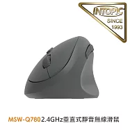INTOPIC 廣鼎 2.4GHz垂直式靜音無線滑鼠(MSW-Q780) 灰色