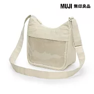 【MUJI 無印良品】撥水加工再生尼龍追星用肩背包 象牙白