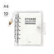 【日本BGM】手帳型6孔貼紙收集冊A6 ‧ 透明