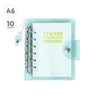 【日本BGM】手帳型6孔貼紙收集冊A6 ‧ 淺藍色