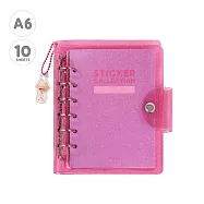 【日本BGM】手帳型6孔貼紙收集冊A6 ‧ 粉紅色