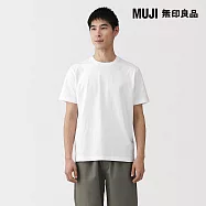 【MUJI 無印良品】男水洗天竺圓領短袖T恤 S 白色