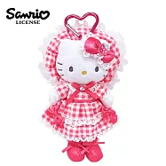 【日本正版授權】凱蒂貓 長腿系列 蘿莉塔造型 玩偶吊飾 - 粉色款