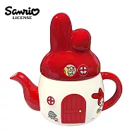 【日本正版授權】美樂蒂 陶瓷 茶壺 550ml 附濾網 濾茶壺/造型茶壺 My Melody