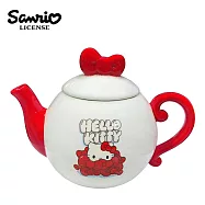【日本正版授權】凱蒂貓 陶瓷 茶壺 500ml 附濾網 濾茶壺/造型茶壺 Hello Kitty