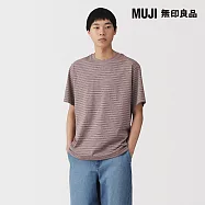 【MUJI 無印良品】男天竺圓領短袖T恤 S 煙燻粉紋樣
