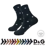 【D&G】羊毛點點襪-(D550 韓系穿搭襪/中筒/襪子) 黑22-25 CM