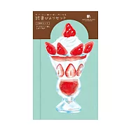 【日本Wa-Life】HONTOWATASHI 閱讀日和書套(文庫本尺寸)+書籤組合 ‧ 草莓芭菲