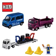 【日本正版授權】TOMICA 工事現場車組 玩具車 大發/五十鈴/搬運車/DAIHATSU/ISUZU 多美小汽車