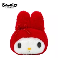 【日本正版授權】美樂蒂 緞帶格紋系列 絨毛票卡夾