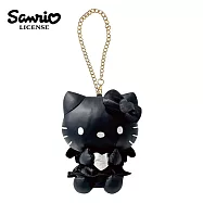 【日本正版授權】凱蒂貓 黑天使系列 皮質玩偶吊飾 - 黑色款