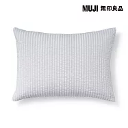 【MUJI 無印良品】棉凹凸織枕套/50/灰色成品尺寸:W52&times;L95 cm 圓柱型